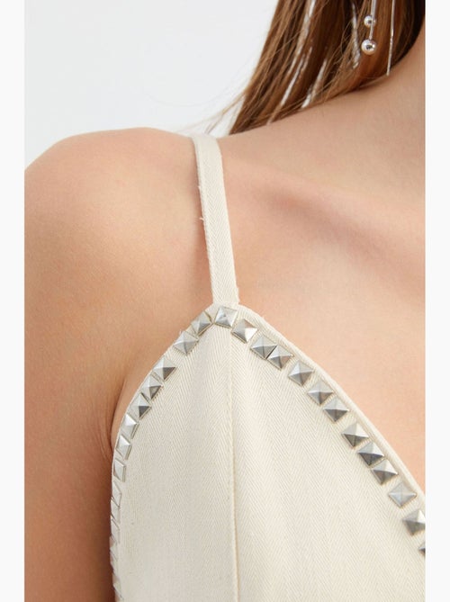 Camisola decote coração com strass hiccup - Kiabi Camisola decote coração com strass hiccup - Kiabi