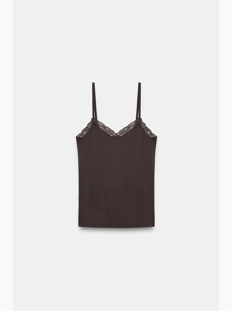 Camisola decote em v dilvin Castanho-escuro - Kiabi