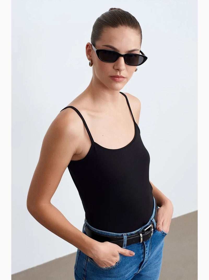 Camisola decote quadrado dilvin Preto - Kiabi