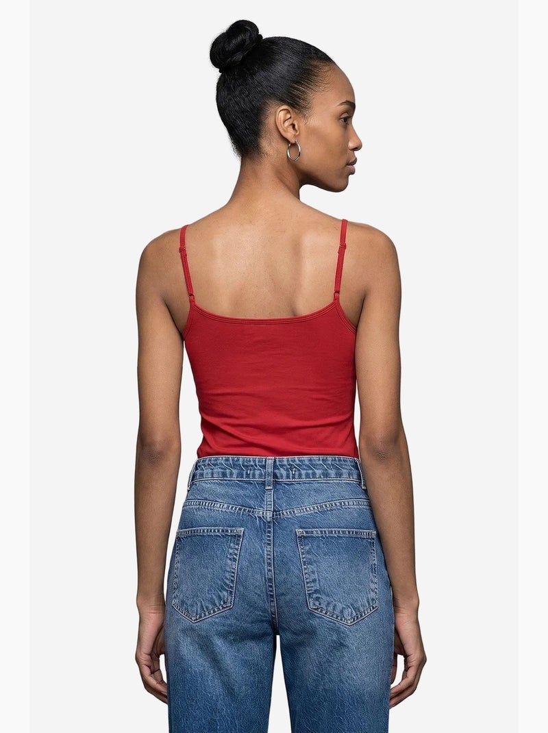 Camisola decote quadrado dilvin Vermelho - Kiabi