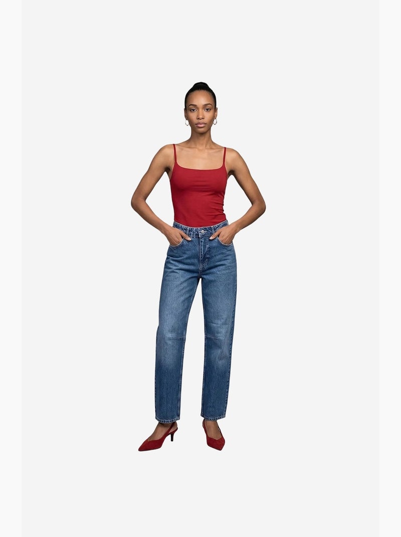 Camisola decote quadrado dilvin Vermelho - Kiabi