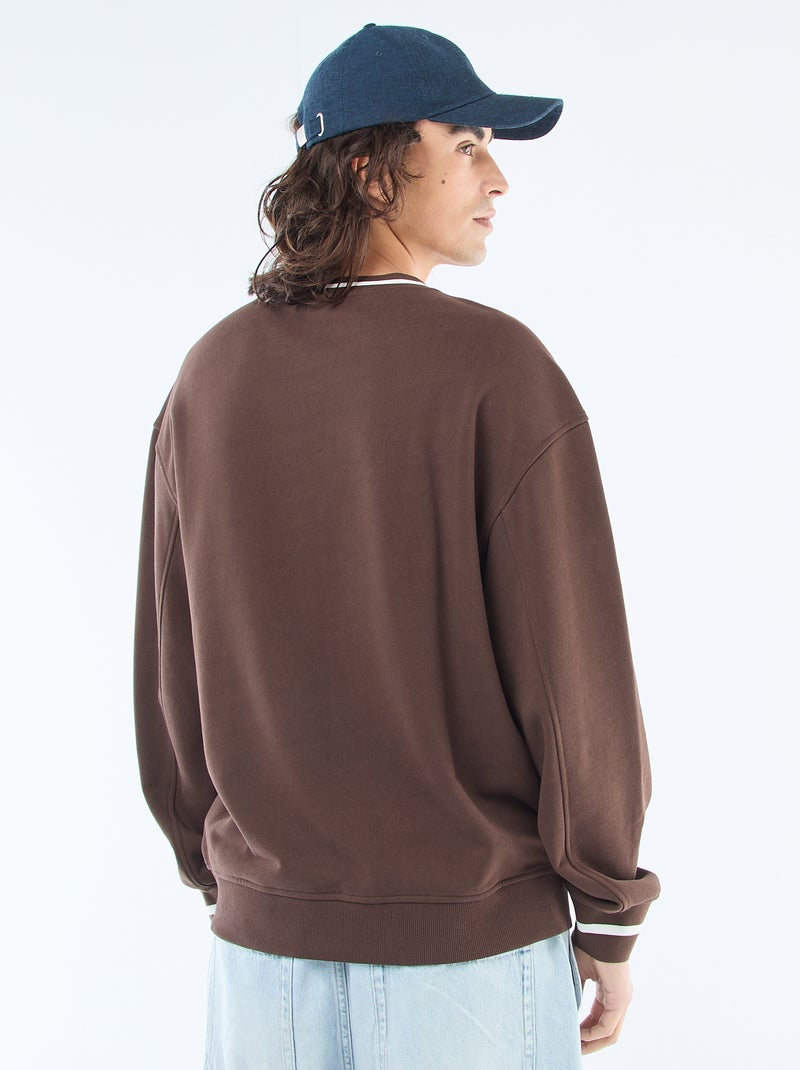 Camisola desportiva em french terry Castanho - Kiabi