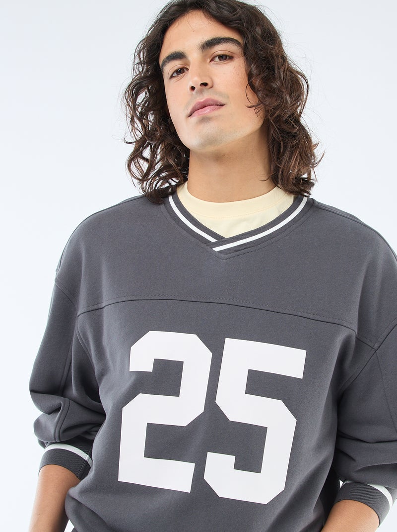 Camisola desportiva em french terry Cinza - Kiabi