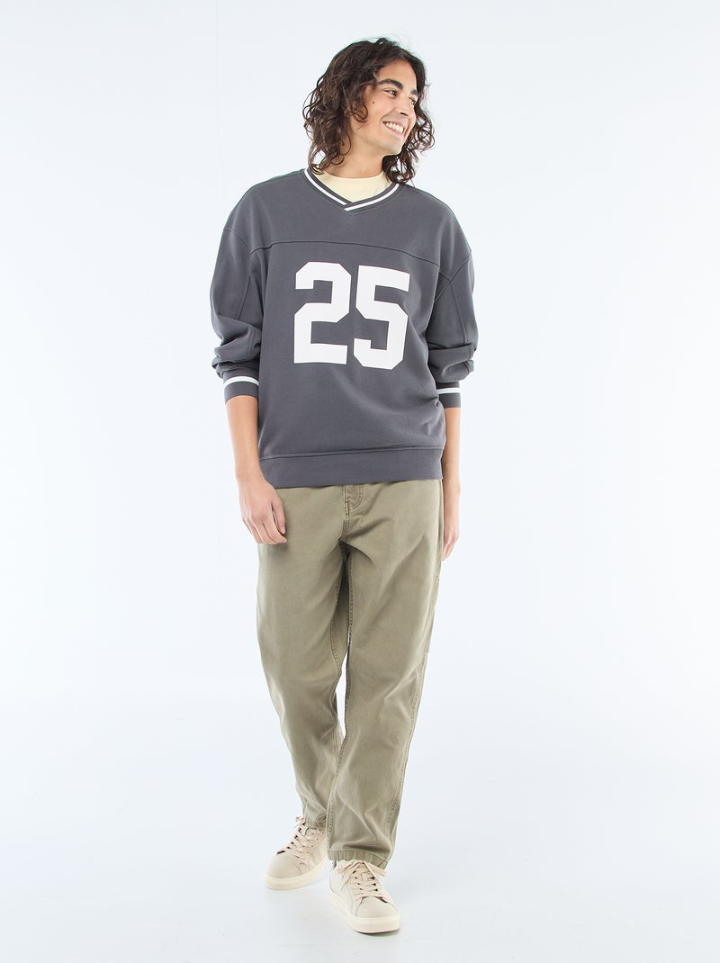 Camisola desportiva em french terry Cinza - Kiabi
