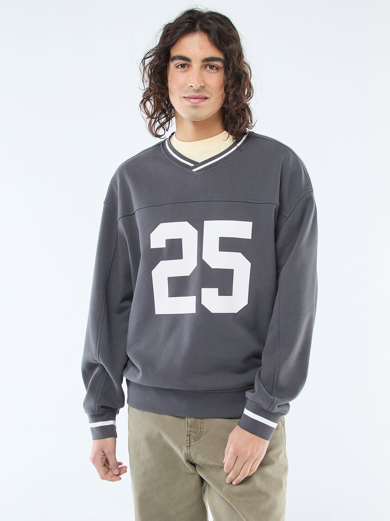 Camisola desportiva em french terry Cinza - Kiabi
