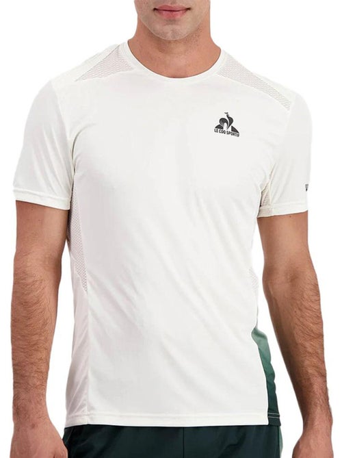 Camisola Desportiva Le Coq Sportif Tennis Pro Cru/Verde - Kiabi Camisola Desportiva Le Coq Sportif Tennis Pro Cru/Verde - Kiabi
