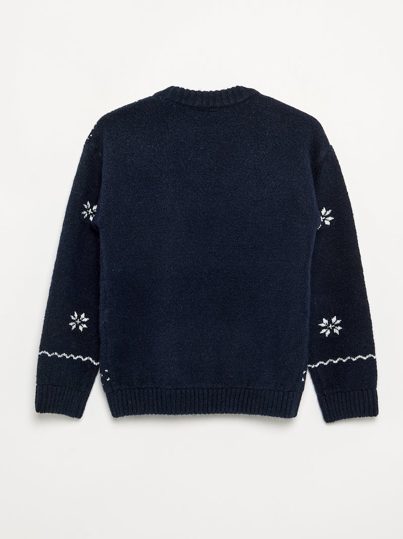 Camisola 'Disney' com jacquard 'Frozen' Azul - Kiabi