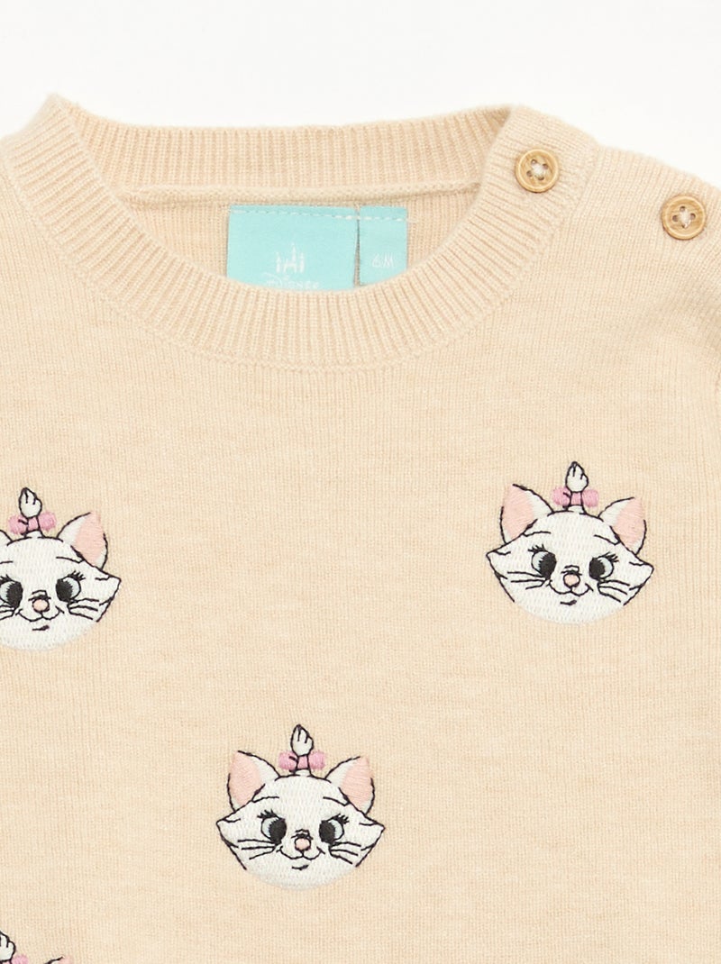 Camisola 'Disney' 'Marie' em tricô com animação fantasia Bege - Kiabi
