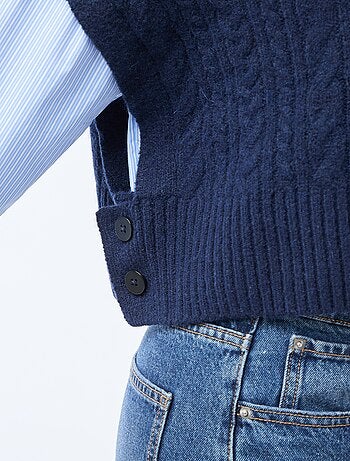 Camisola efeito 2-em-1 camisola + camisa