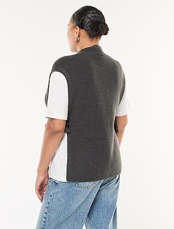 Camisola efeito 2-em-1 com laços para atar