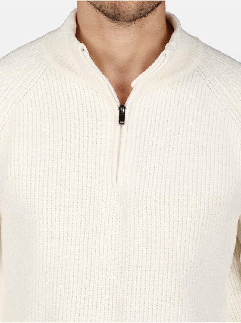 Camisola elegante com fecho - Kenzarro Branco - Kiabi