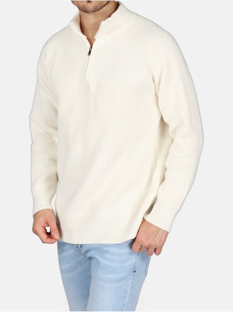 Camisola elegante com fecho - Kenzarro Branco - Kiabi