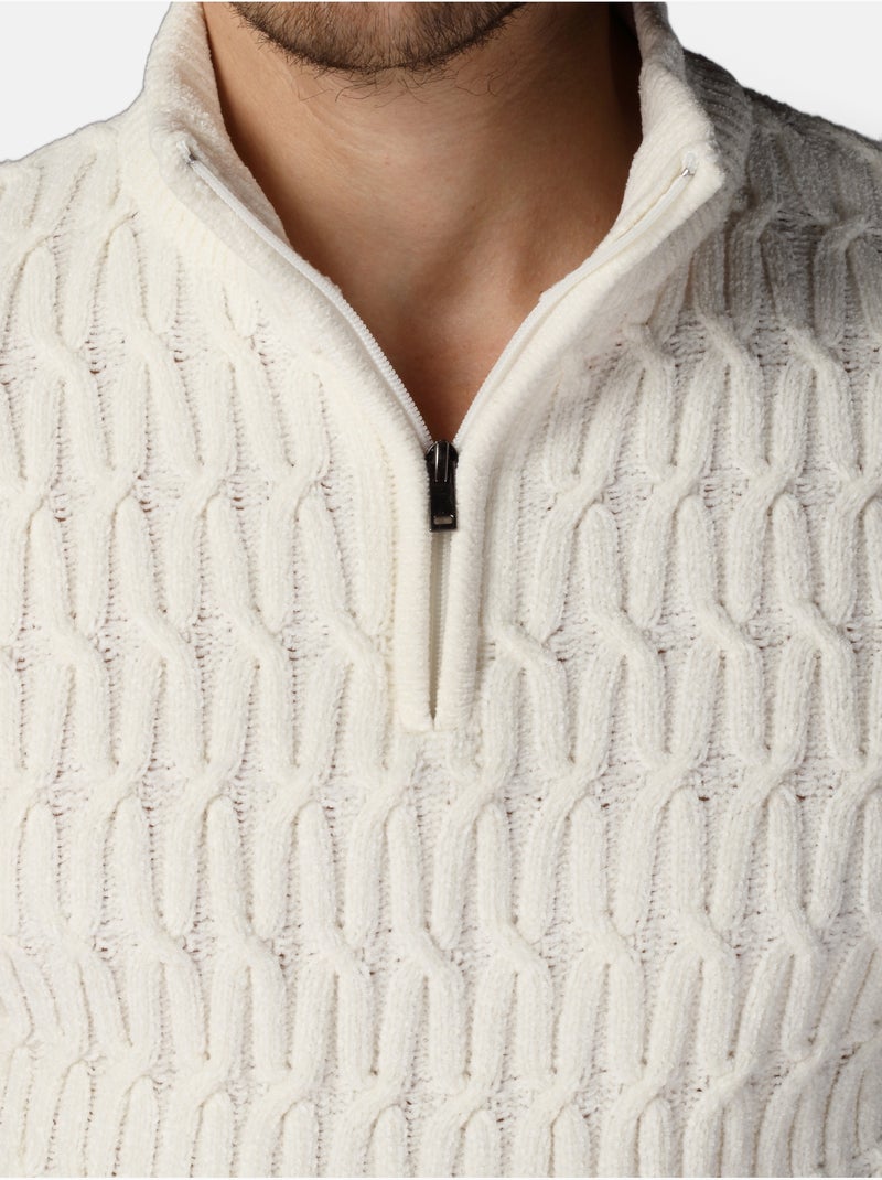 Camisola elegante com fecho - Kenzarro Branco - Kiabi