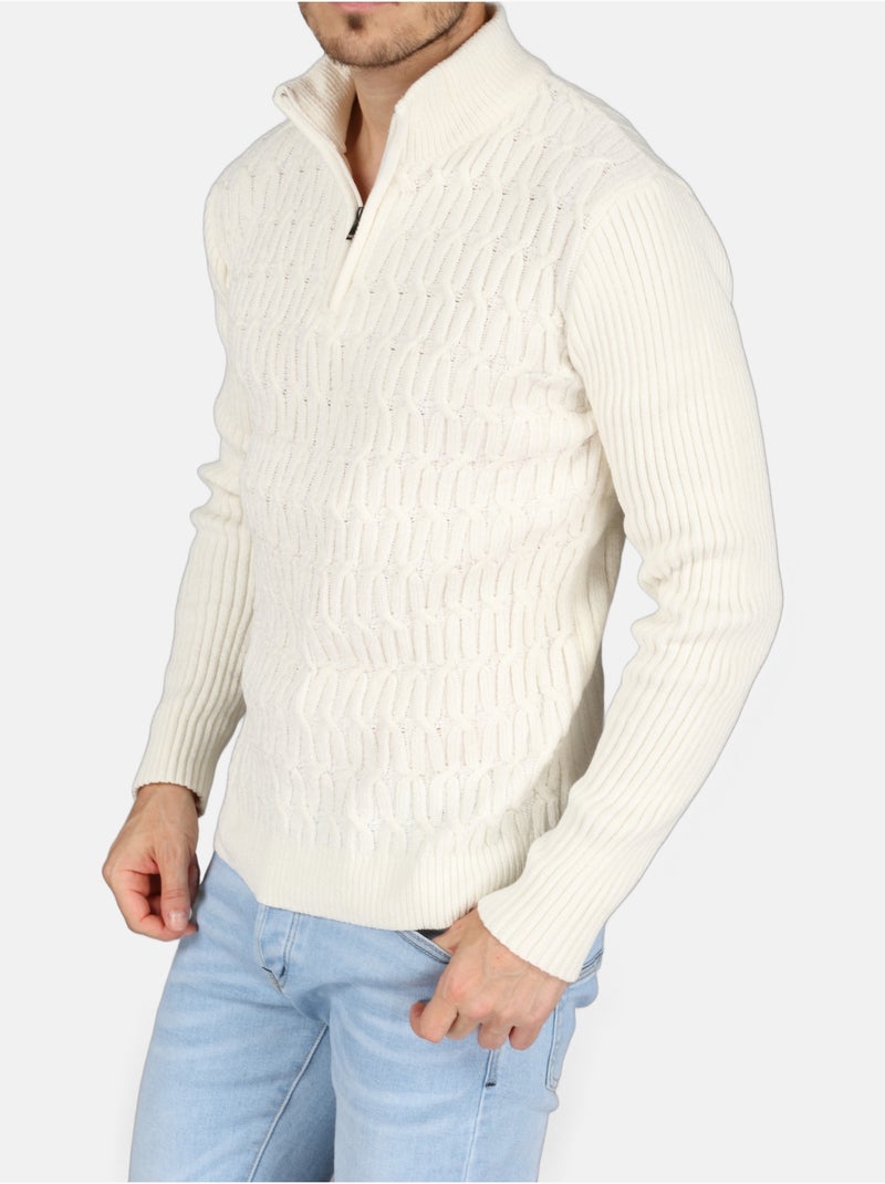 Camisola elegante com fecho - Kenzarro Branco - Kiabi