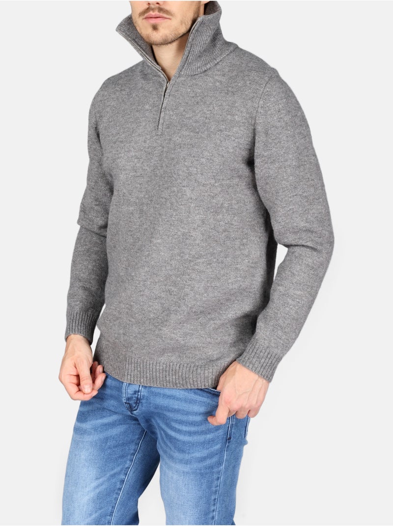 Camisola elegante com fecho - Kenzarro Cinza claro - Kiabi