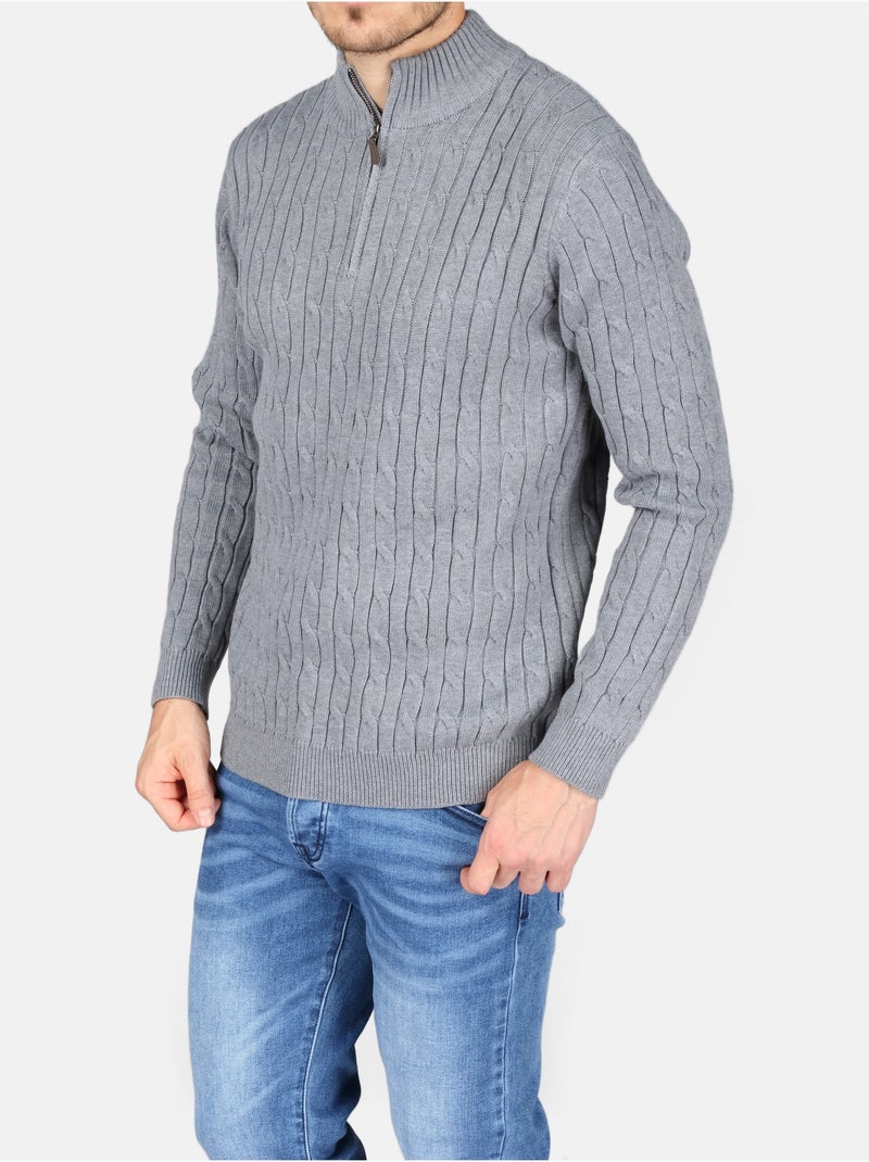 Camisola elegante com fecho - Kenzarro Cinza - Kiabi