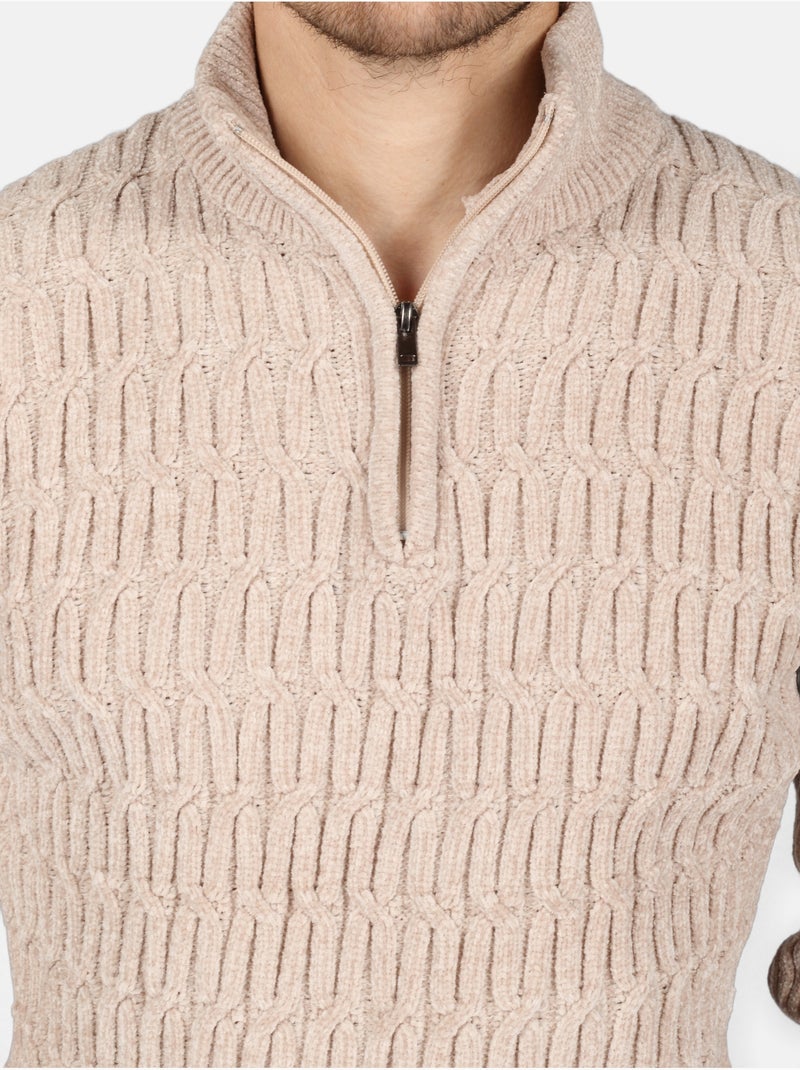 Camisola elegante com fecho - Kenzarro Creme - Kiabi