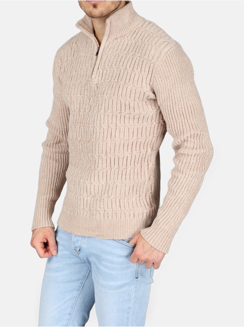 Camisola elegante com fecho - Kenzarro Creme - Kiabi