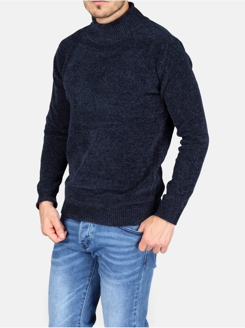 Camisola elegante com gola alta - Kenzarro Azul - Kiabi