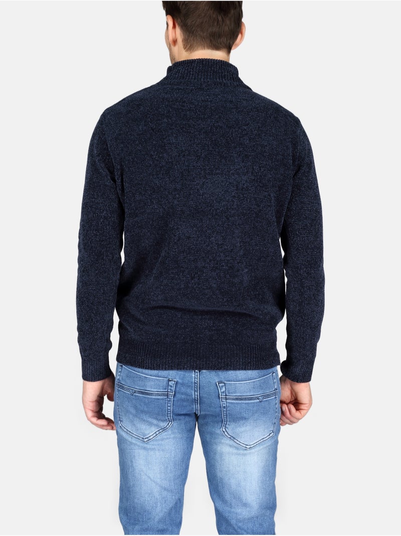 Camisola elegante com gola alta - Kenzarro Azul - Kiabi