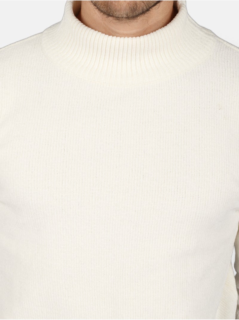 Camisola elegante com gola alta - Kenzarro Branco - Kiabi