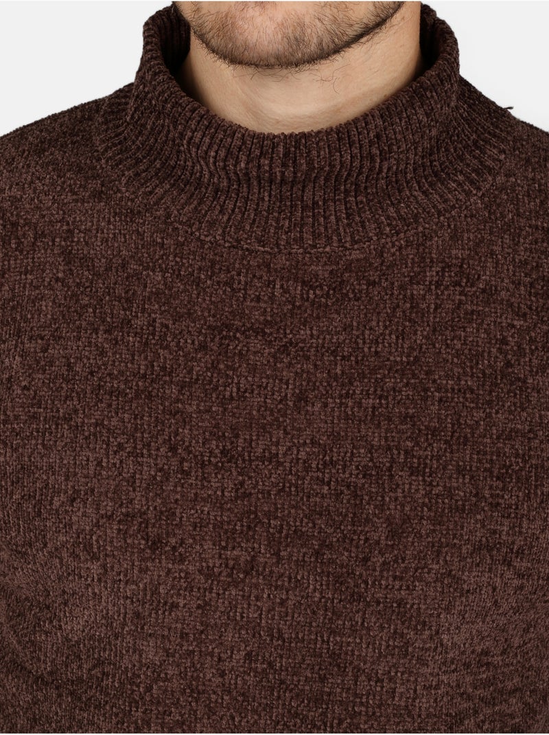 Camisola elegante com gola alta - Kenzarro Castanho - Kiabi