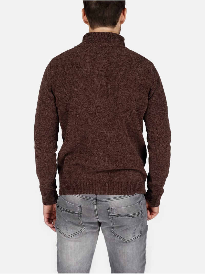 Camisola elegante com gola alta - Kenzarro Castanho - Kiabi
