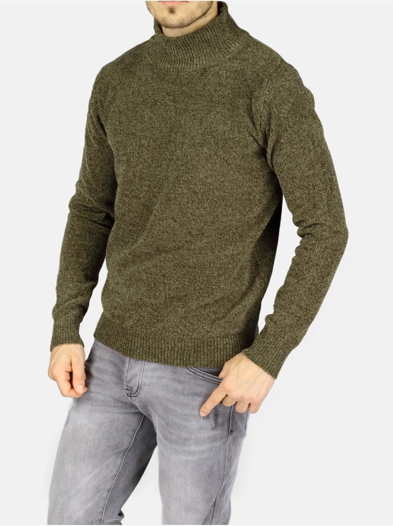 Camisola elegante com gola alta - Kenzarro Verde - Kiabi