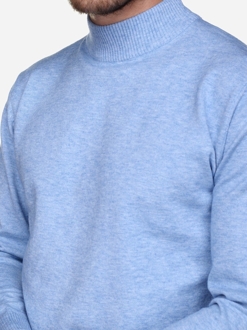 Camisola elegante com gola alta - Yves Enzo Azul - Kiabi