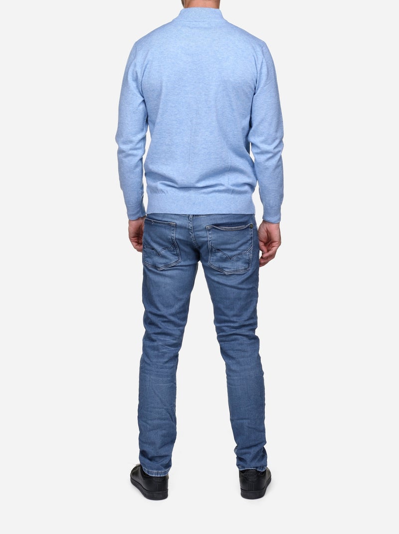 Camisola elegante com gola alta - Yves Enzo Azul - Kiabi