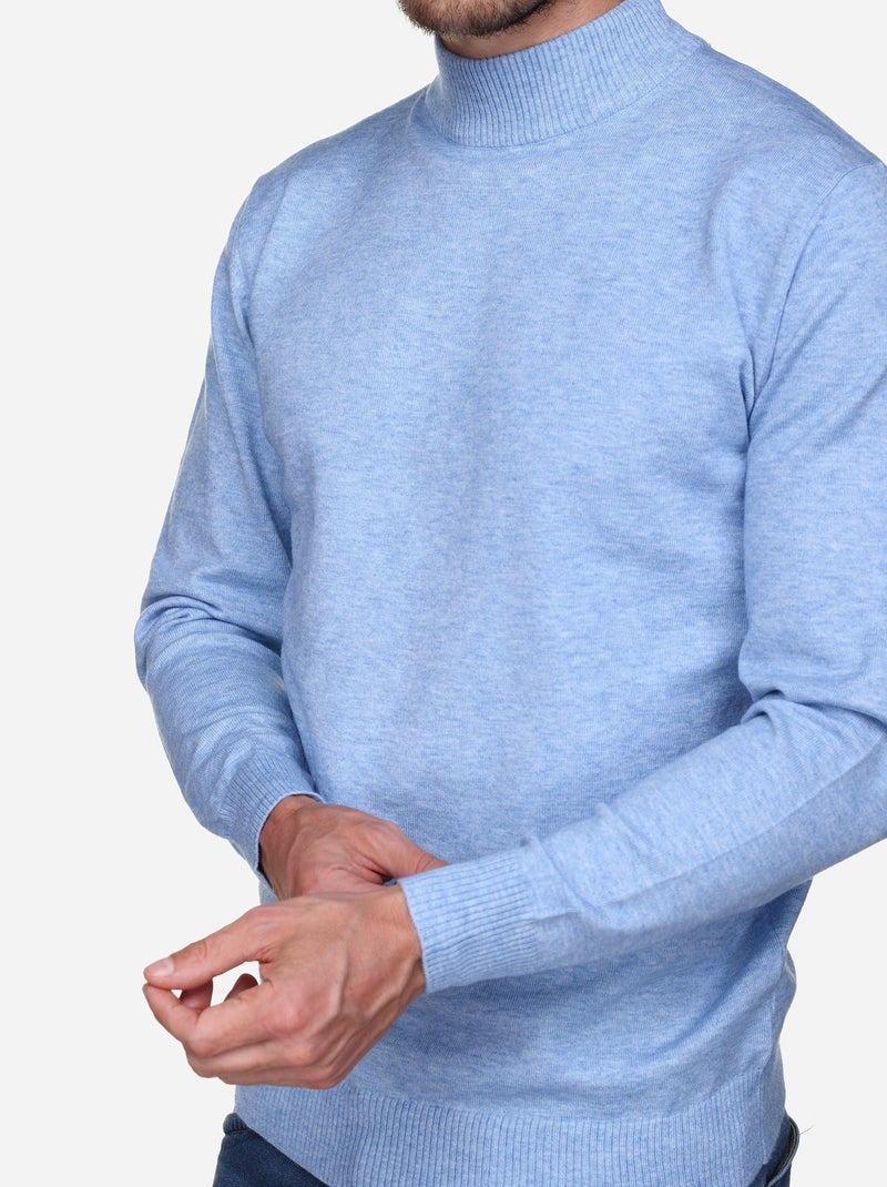 Camisola elegante com gola alta - Yves Enzo Azul - Kiabi