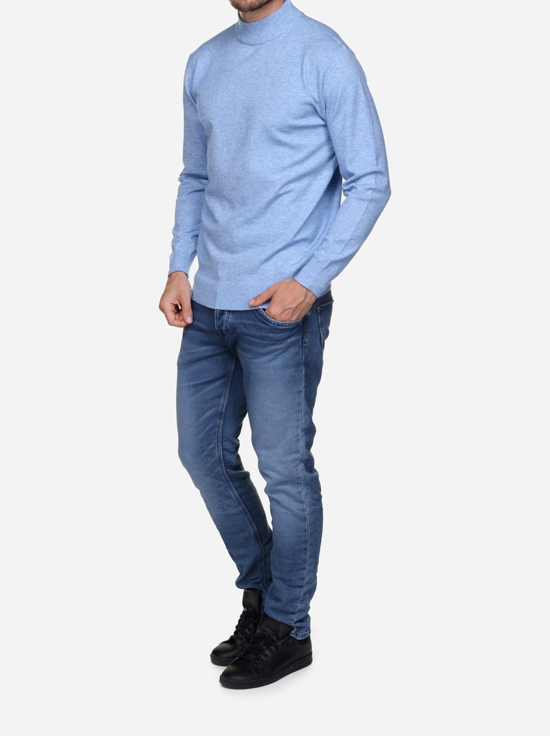 Camisola elegante com gola alta - Yves Enzo Azul - Kiabi
