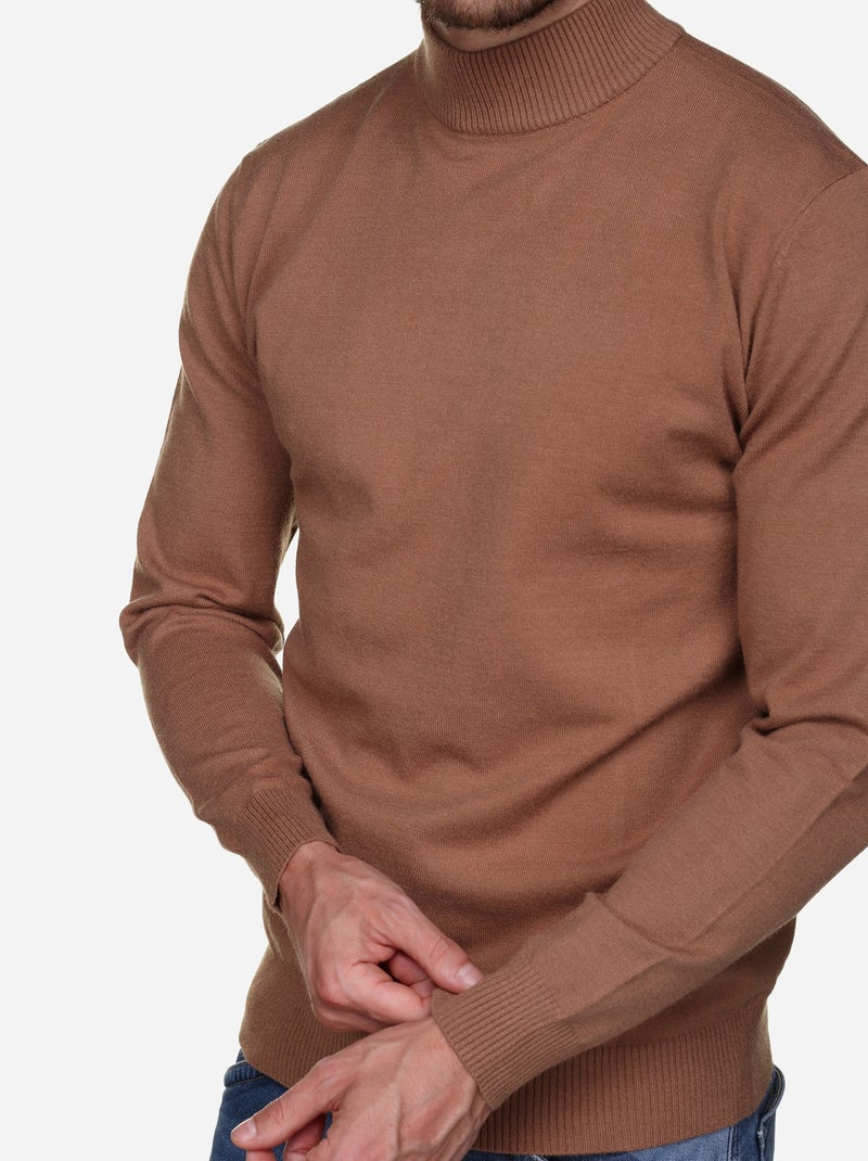Camisola elegante com gola alta - Yves Enzo Camelo - Kiabi