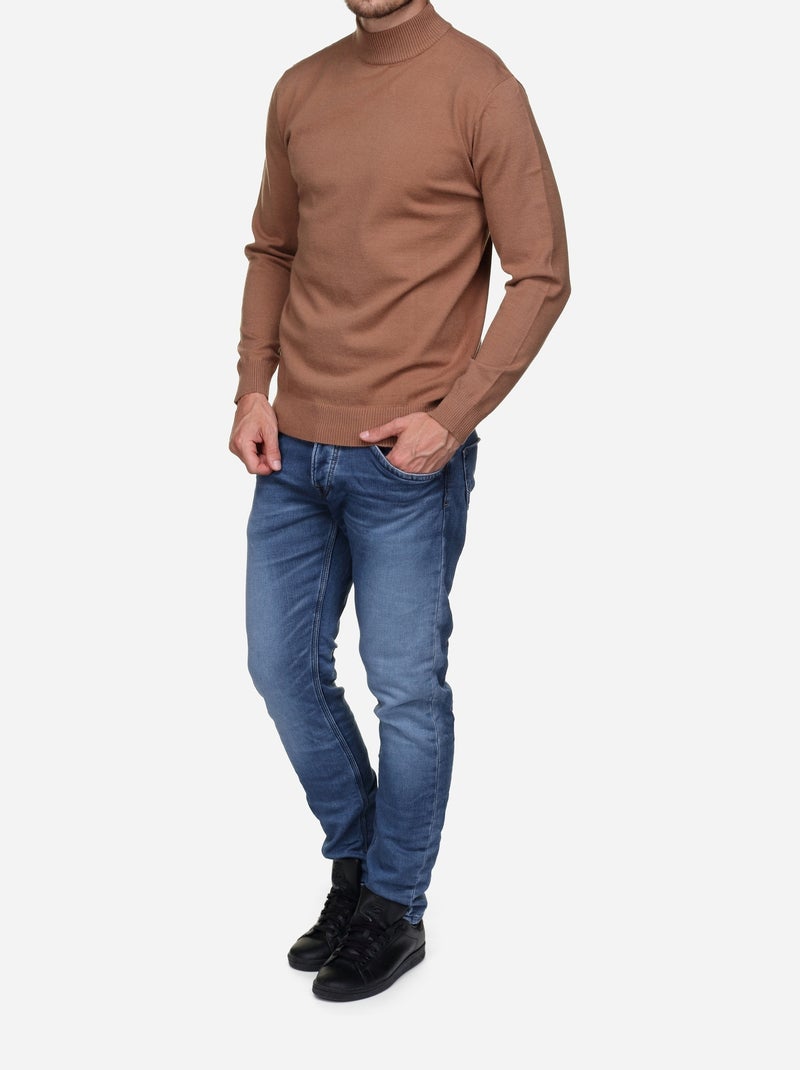 Camisola elegante com gola alta - Yves Enzo Camelo - Kiabi