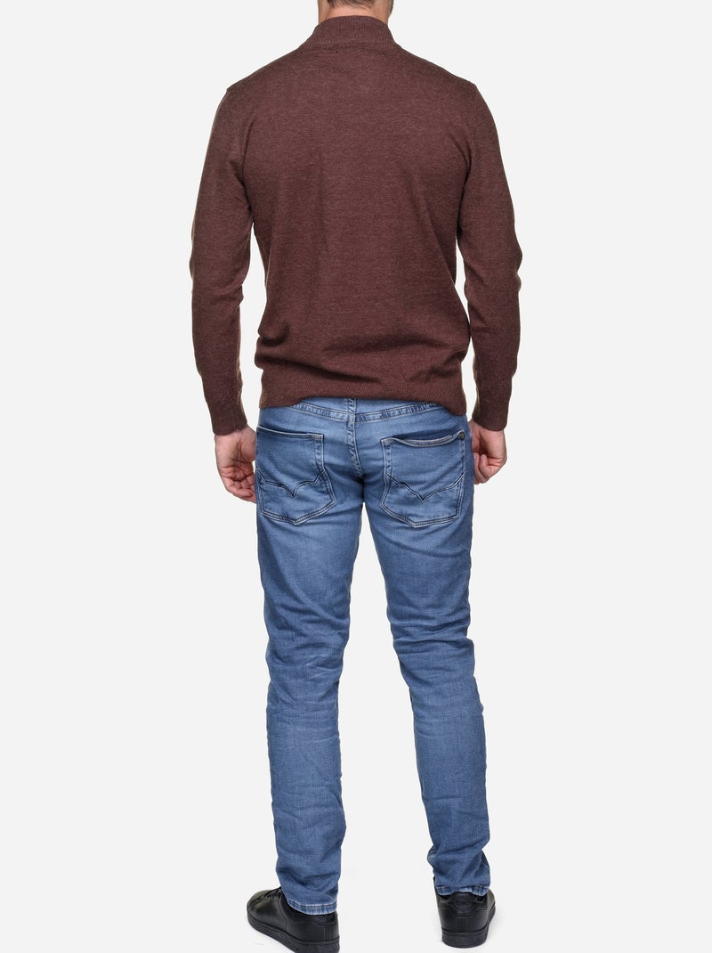 Camisola elegante com gola alta - Yves Enzo Castanho-escuro - Kiabi