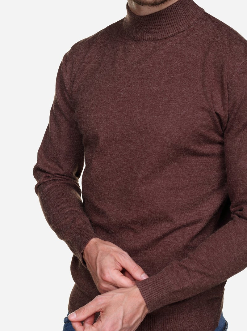 Camisola elegante com gola alta - Yves Enzo Castanho-escuro - Kiabi