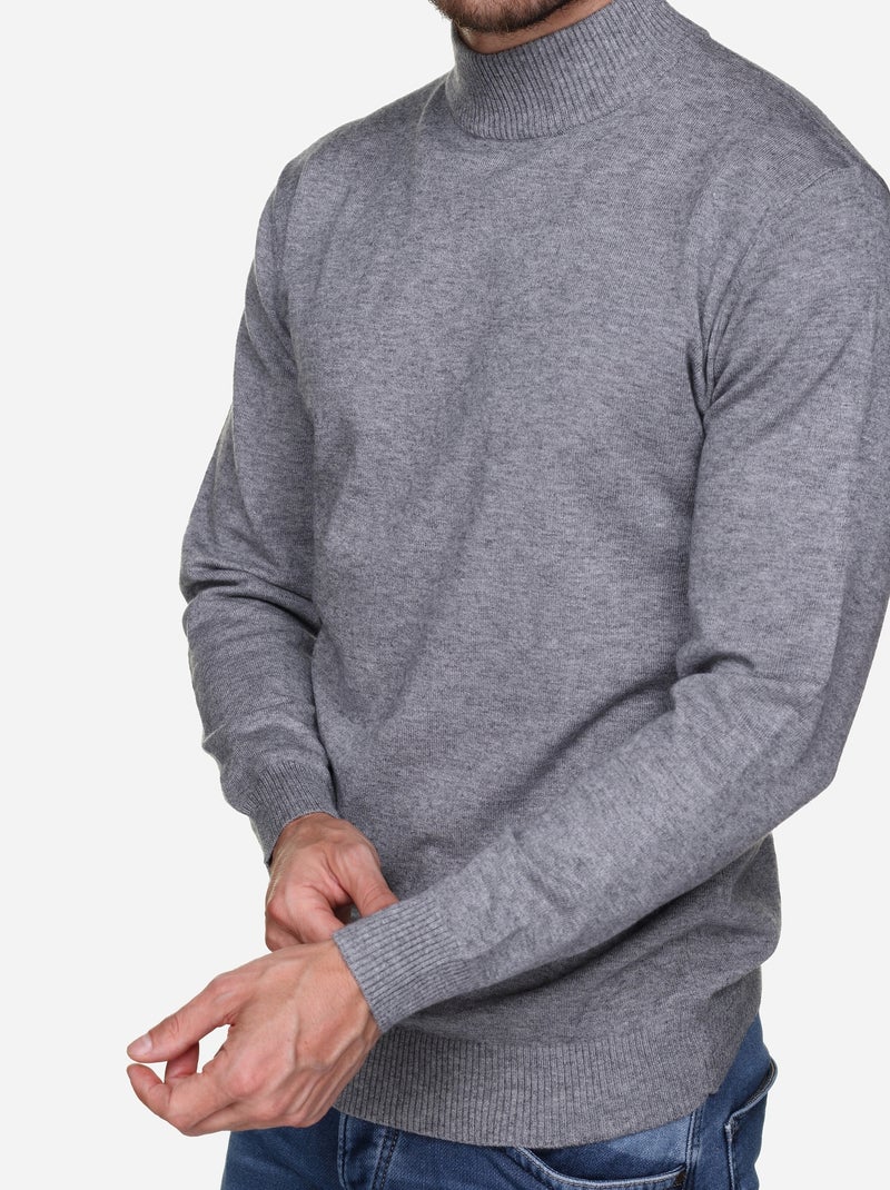 Camisola elegante com gola alta - Yves Enzo Cinza - Kiabi