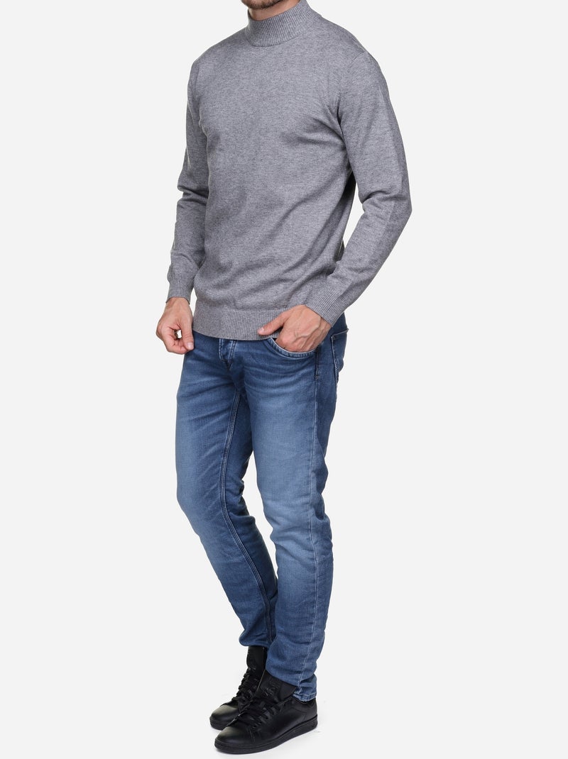 Camisola elegante com gola alta - Yves Enzo Cinza - Kiabi