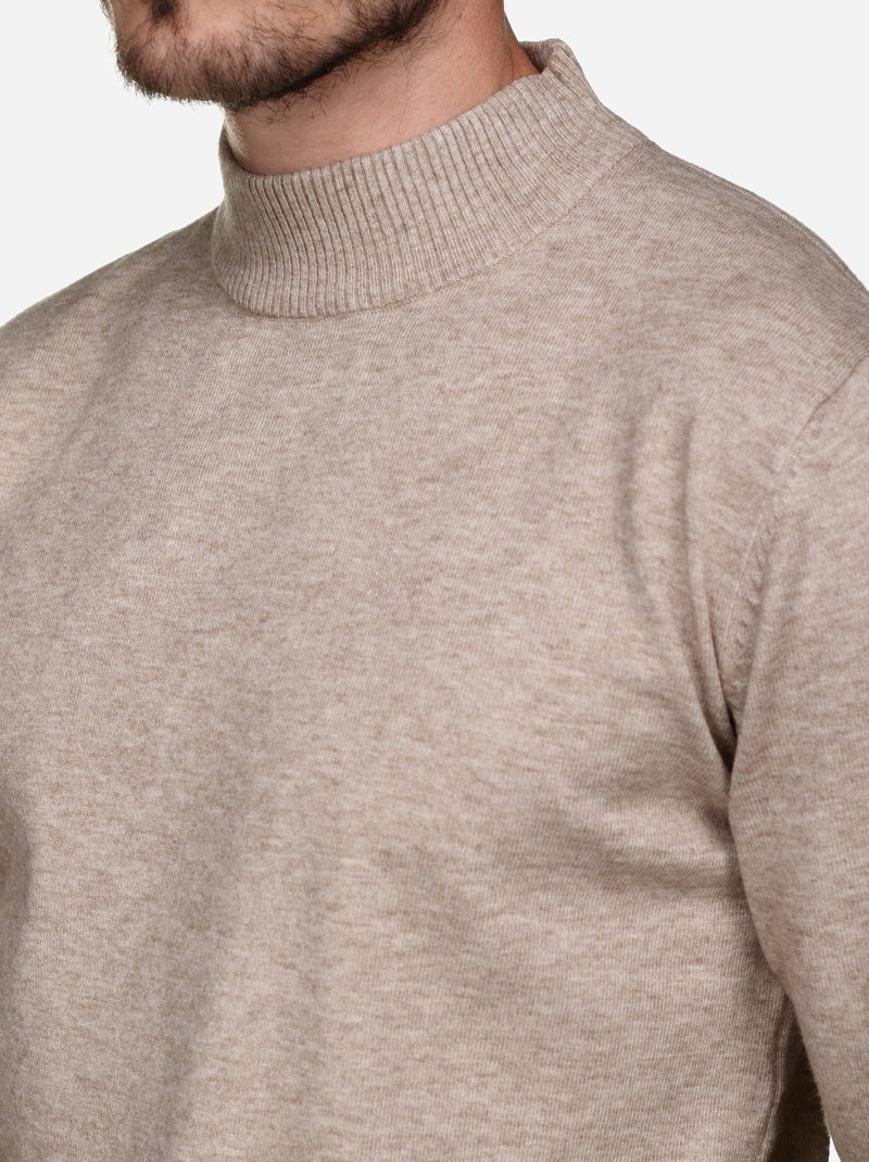 Camisola elegante com gola alta - Yves Enzo Creme - Kiabi