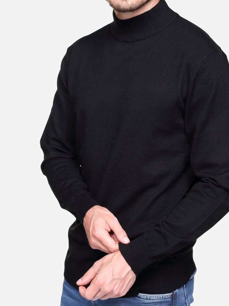 Camisola elegante com gola alta - Yves Enzo Preto - Kiabi