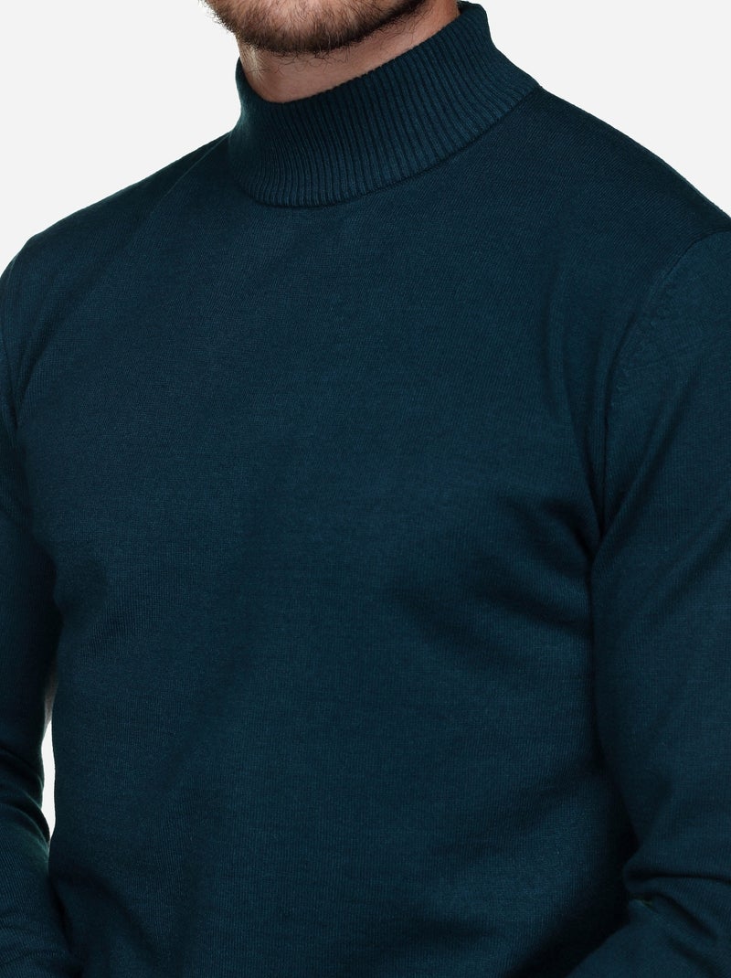 Camisola elegante com gola alta - Yves Enzo Verde - Kiabi