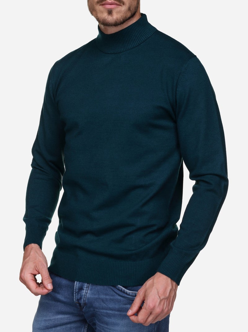 Camisola elegante com gola alta - Yves Enzo Verde - Kiabi