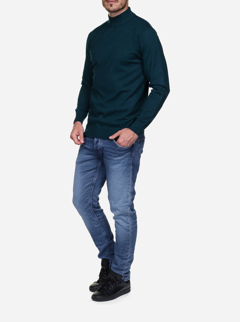 Camisola elegante com gola alta - Yves Enzo Verde - Kiabi