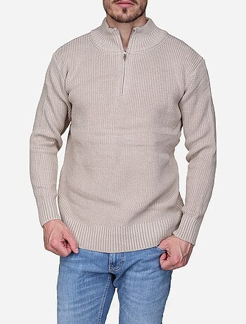 Camisola elegante com gola alta e fecho de correr - Kenzarro