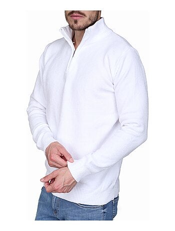 Camisola elegante com gola alta e fecho de correr - kenzarro