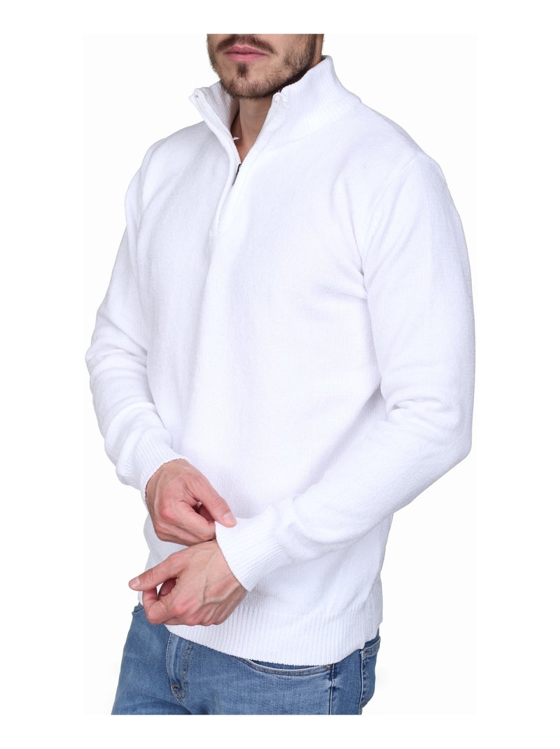 Camisola elegante com gola alta e fecho de correr - kenzarro Branco - Kiabi