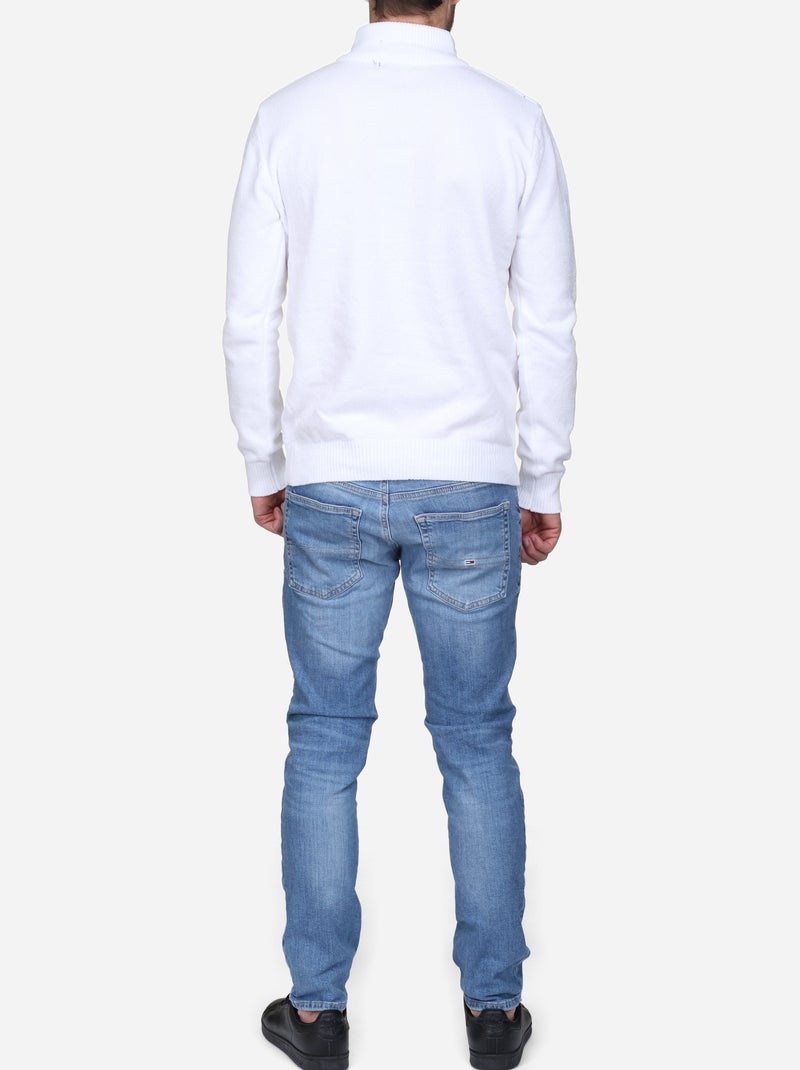 Camisola elegante com gola alta e fecho de correr - kenzarro Branco - Kiabi