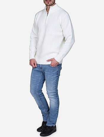 Camisola elegante com gola alta e fecho de correr - Kenzarro