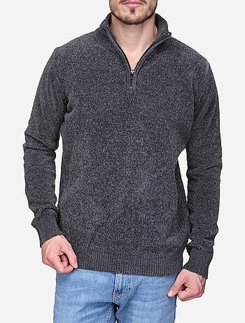 Camisola elegante com gola alta e fecho de correr - Kenzarro