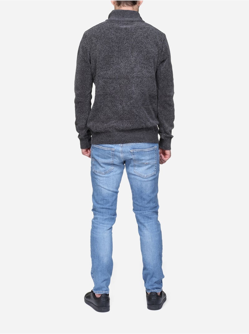 Camisola elegante com gola alta e fecho de correr - Kenzarro Cinza escuro - Kiabi